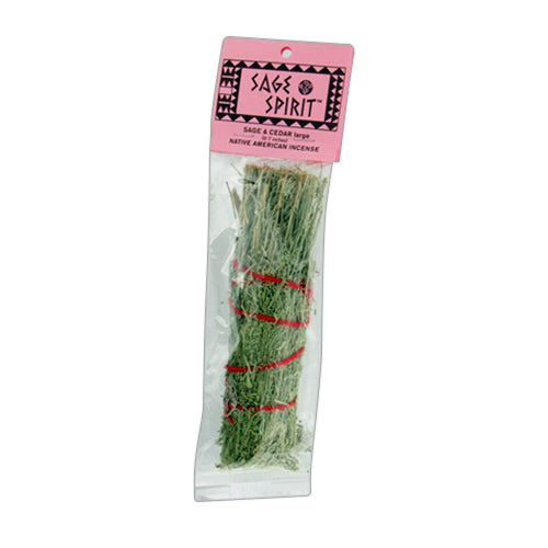Sage Spirit Smudge Wand Sage And Cedar 6-7 Inches Large Incense - 1 Ea