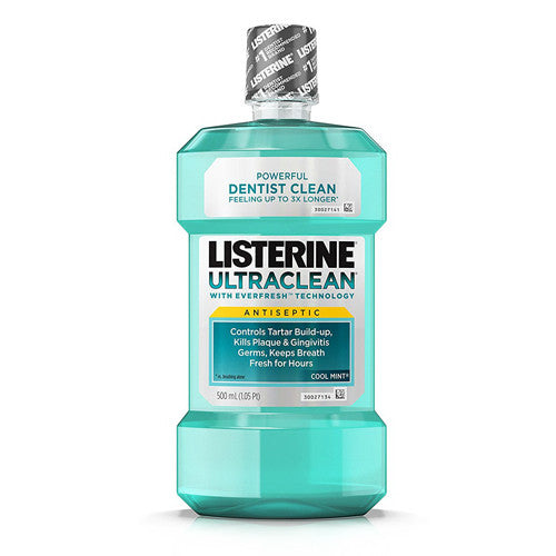 Listerine Ultra Clean Antiseptic Mouthwash, Cool Mint - 500 Ml