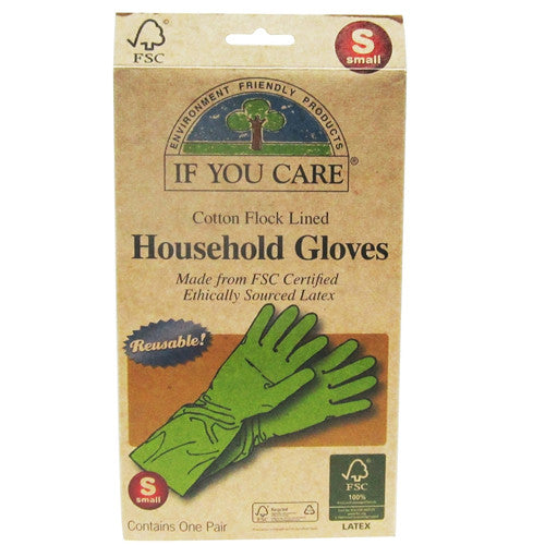 If You Care Household Gloves Latex Cotton Flock Lined, Small - 1 Pair