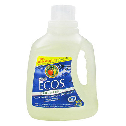 Earth Friendly Ecos Ultra Laundry Liquid Detergent, Free And Clear - 100 Oz, 100 Loads