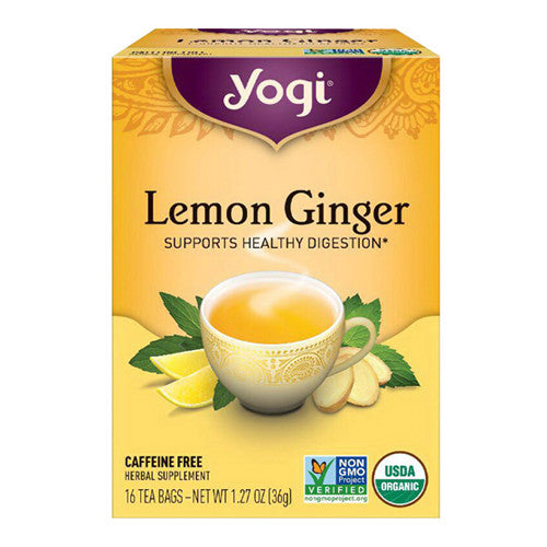 Yogi Lemon Ginger Herbal Supplement Tea Bags, 16 Ea