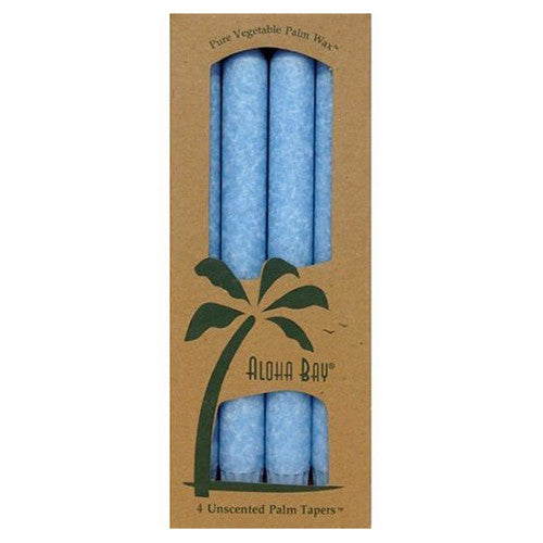 Aloha Bay Palm Tapers 9 Inches Light Blue Candles, Unscented - 4 Ea
