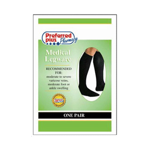 Preffered Plus Medical Legware Socks For Men Size 20-30 # 1163, Black - Medium