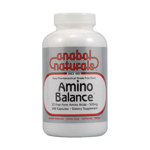 Anabol Naturals Amino Balance 500mg Capsules Dietary Supplement 240Ea