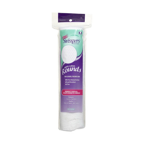 Swisspers 100% Cotton Rounds - 80 Ea