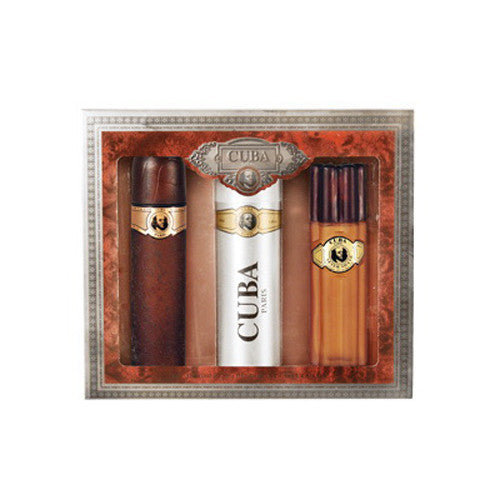 Cuba Gold Giftset For Men With 3.3 Oz Edt Spray, 3.4 Oz Aftershave Spray, 6.7 Oz Deodorant - 1 Ea