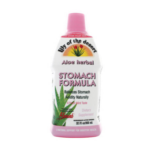 Lily Of The Desert Aloe Vera Gel Herbal Stomach Formula, Mint - 32 Oz