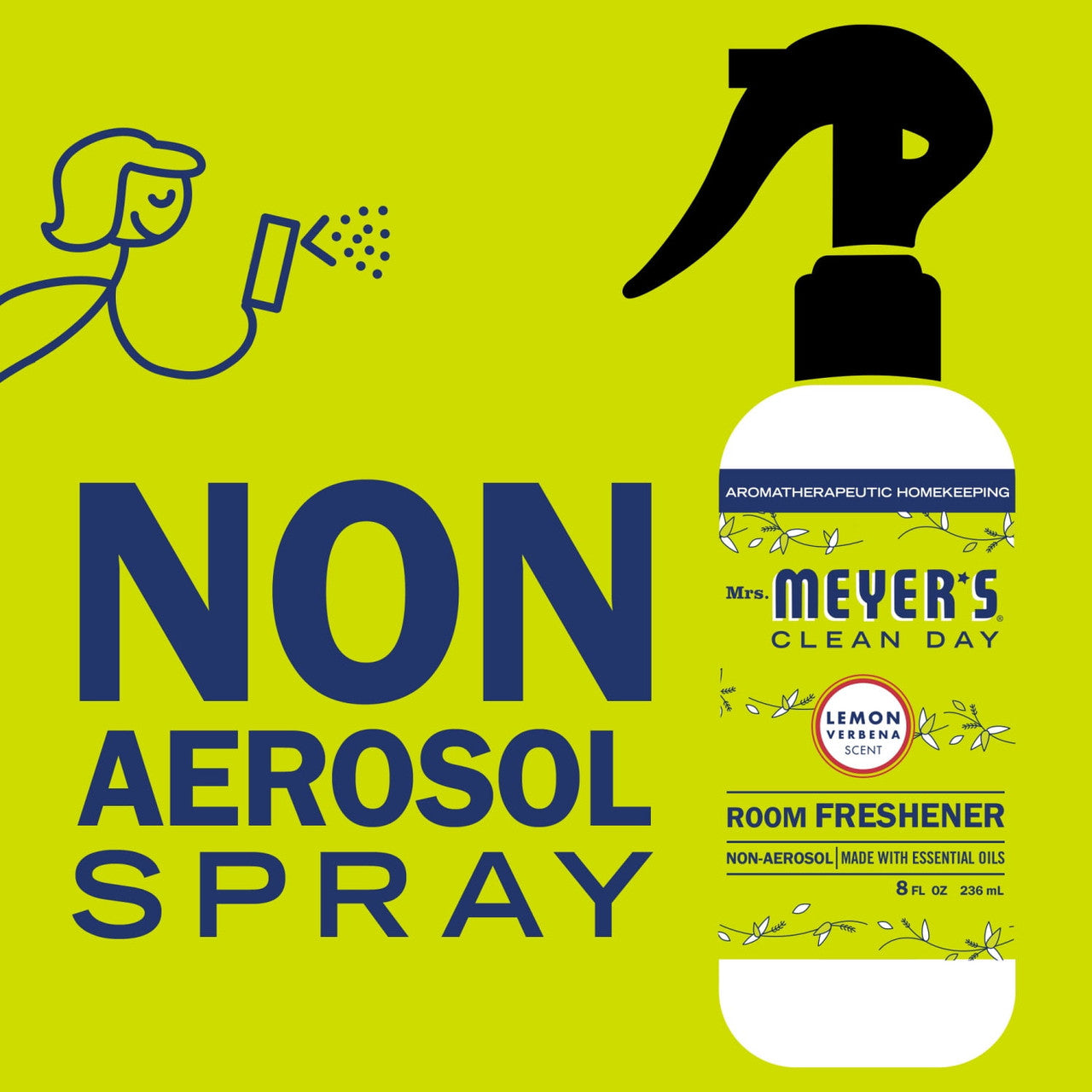 Mrs. Meyers Clean Day Room Freshener Lemon Verbena Scent, 8 oz