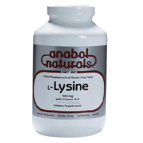 Anabol Naturals L-Lysine 500mg Capsule with Vitamin B-6 Dietary Supplement 100Ea