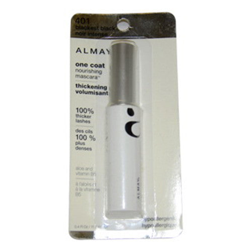 Almay One Coat Nourishing Thickening Eye Mascara #401, Blackest Black, 0.4 Oz, 1 Ea