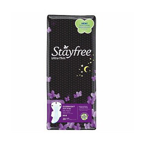 Stayfree Ultra Thin Overnight Pads With Wings - 28 Ea, 6 Pack