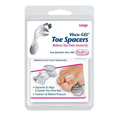 Pedifix Visco-Gel Large Toe Spacers, Soft Flexible - 2 Ea