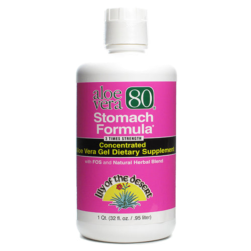 Lily Of The Desert Aloe Vera 80 With Fos And Natural Herbal Blend Gel, Stomach Formula - 32 Oz