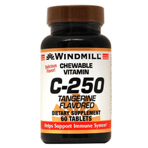 Windmill Chewable Vitamin C-250Mg Tablets, Tangerine Flavored, 60 Ea