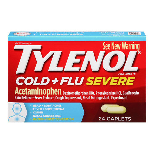 Tylenol Cold And Flu Severe For Adults Caplets - 24 Ea