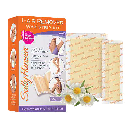 Sally Hansen Hair Remover Wax Strip Kit For Body, Legs, Arms And Bikini - 1 Ea
