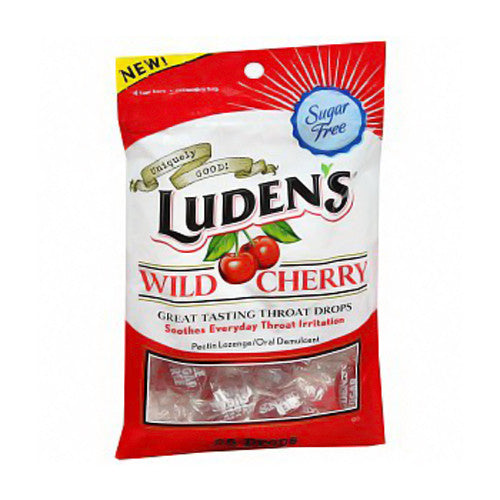 Ludens Oral Demulcant Great Tasting Throat Drops, Wild Cherry - 25 Drops