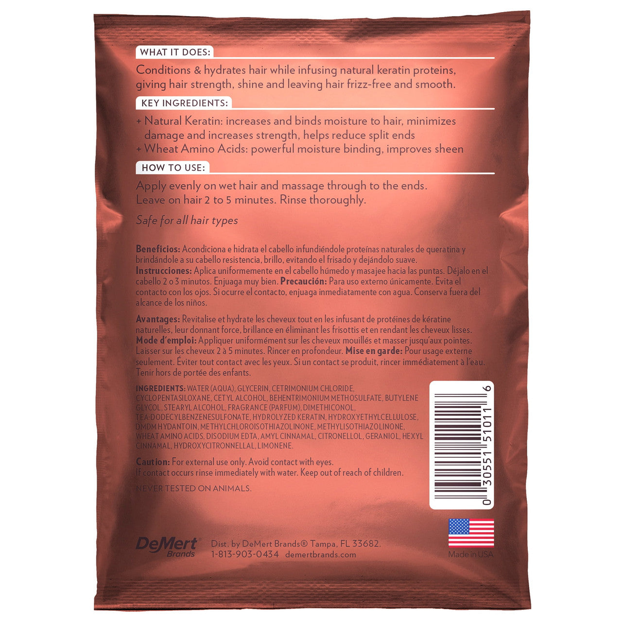 Hi-Pro-Pac Keratin Protein No-Frizz Hair Intense Protein Treatment, 1.75 Oz