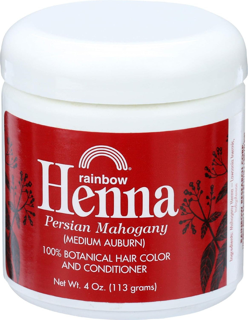 Rainbow Henna 100% Botanical Hair Color And Conditioner, Mahogany, 4 oz