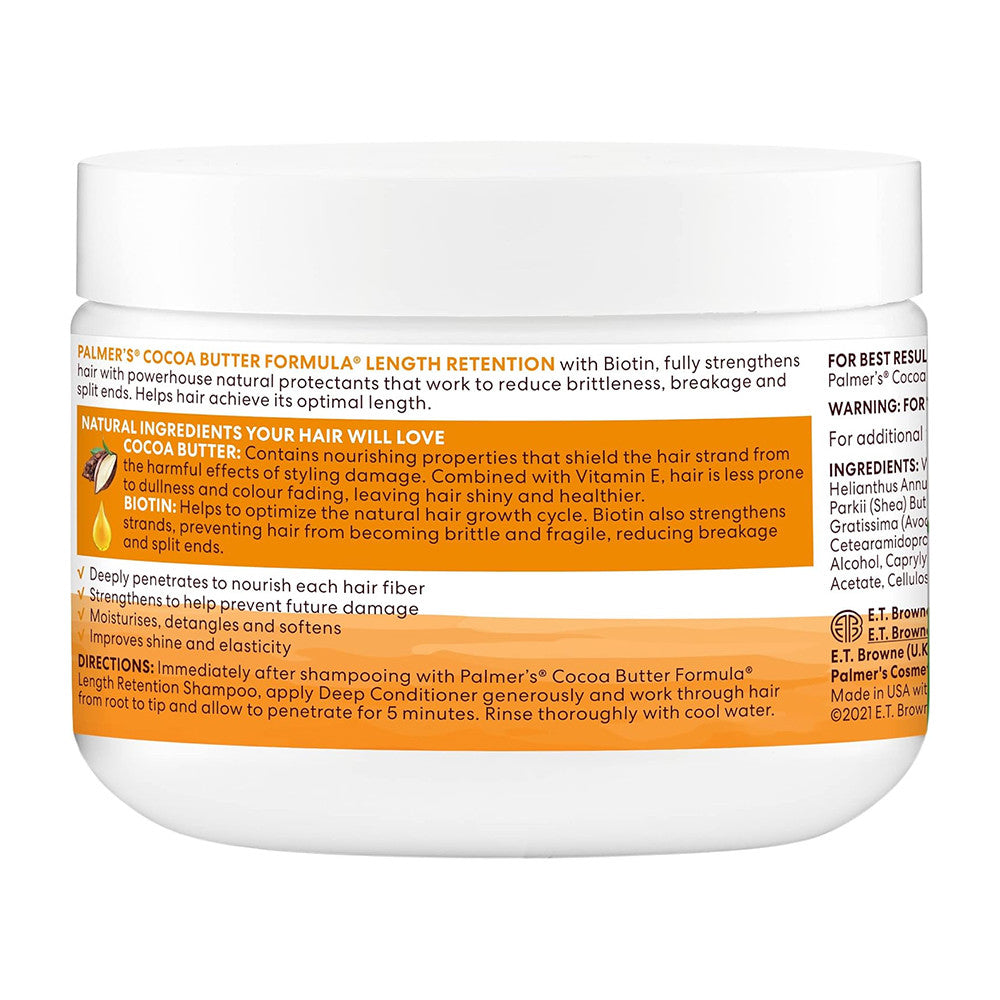 Palmers Cocoa Butter and Biotin Length Retention Sulfate Free Deep Conditioner, 12 Oz