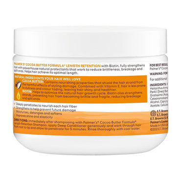 Palmers Cocoa Butter and Biotin Length Retention Sulfate Free Deep Conditioner, 12 Oz