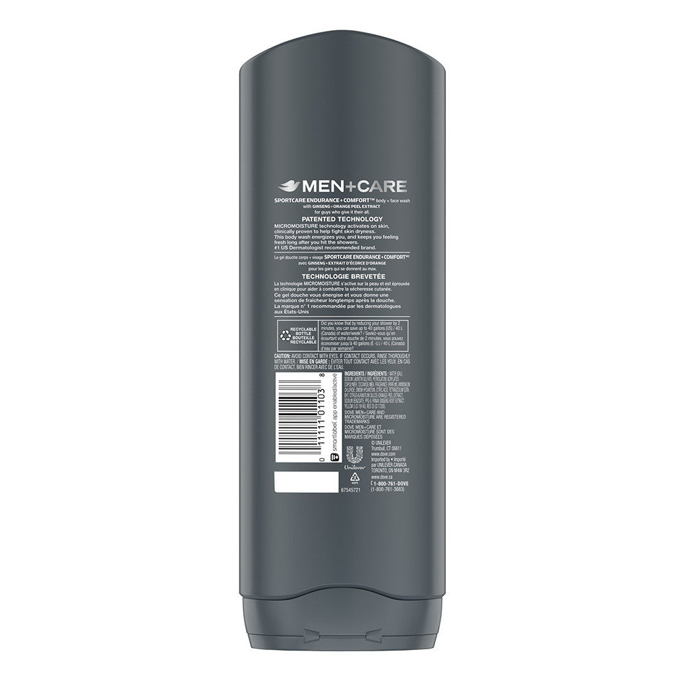 Dove Men Plus Care Sport Care Body And Face Wash, Endurance and Comfort, 18 Oz