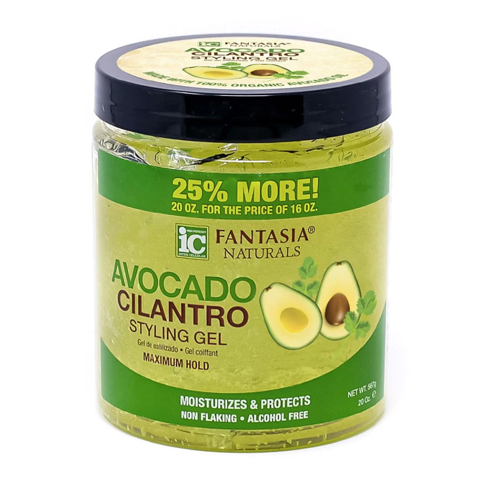 Fantasia Naturals Avocado Cilantro Hair Styling Gel, 20 Oz