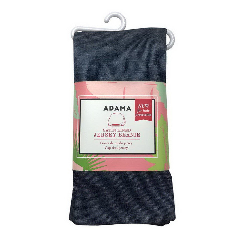 Adama Satin Lined Jersey Beanie, Navy Color, 1 Ea