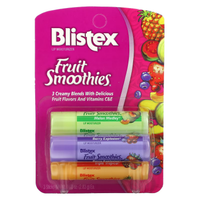 Blistex Fruit Smoothies Lip Moisturizers 3 Creamy Sticks Pack, 0.10 Oz, 3 Ea