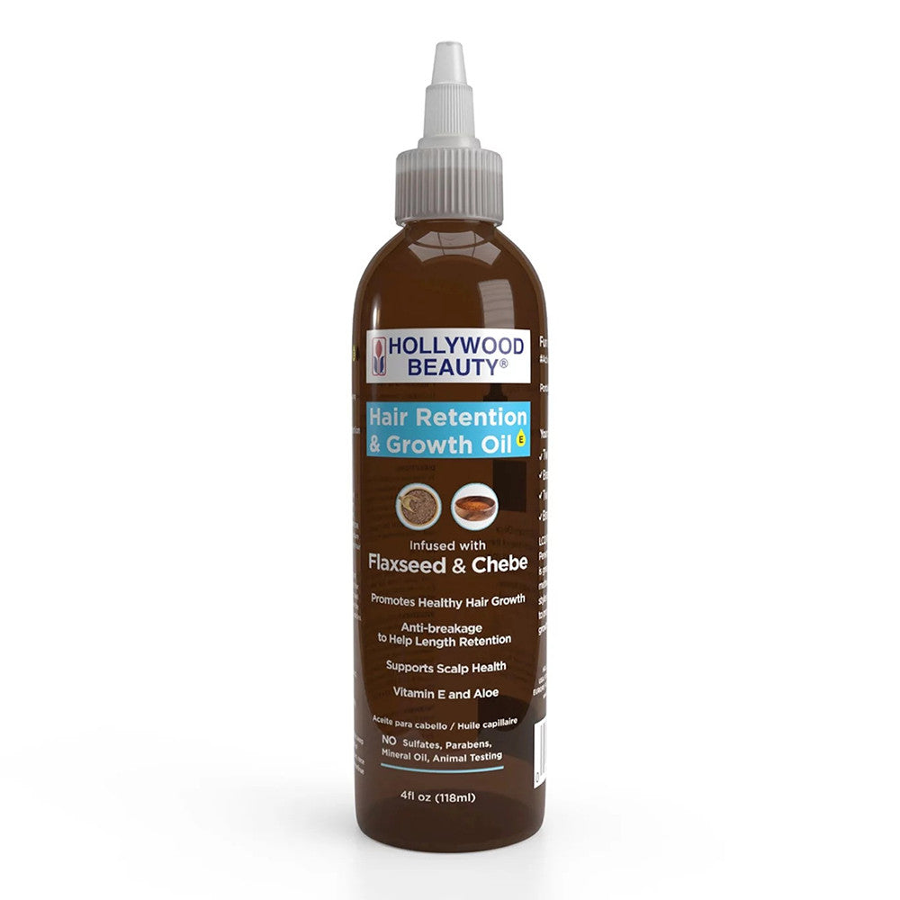 Hollywood Beauty Flaxseed and Chebe Hair Retention Growth Oil, 4 Oz