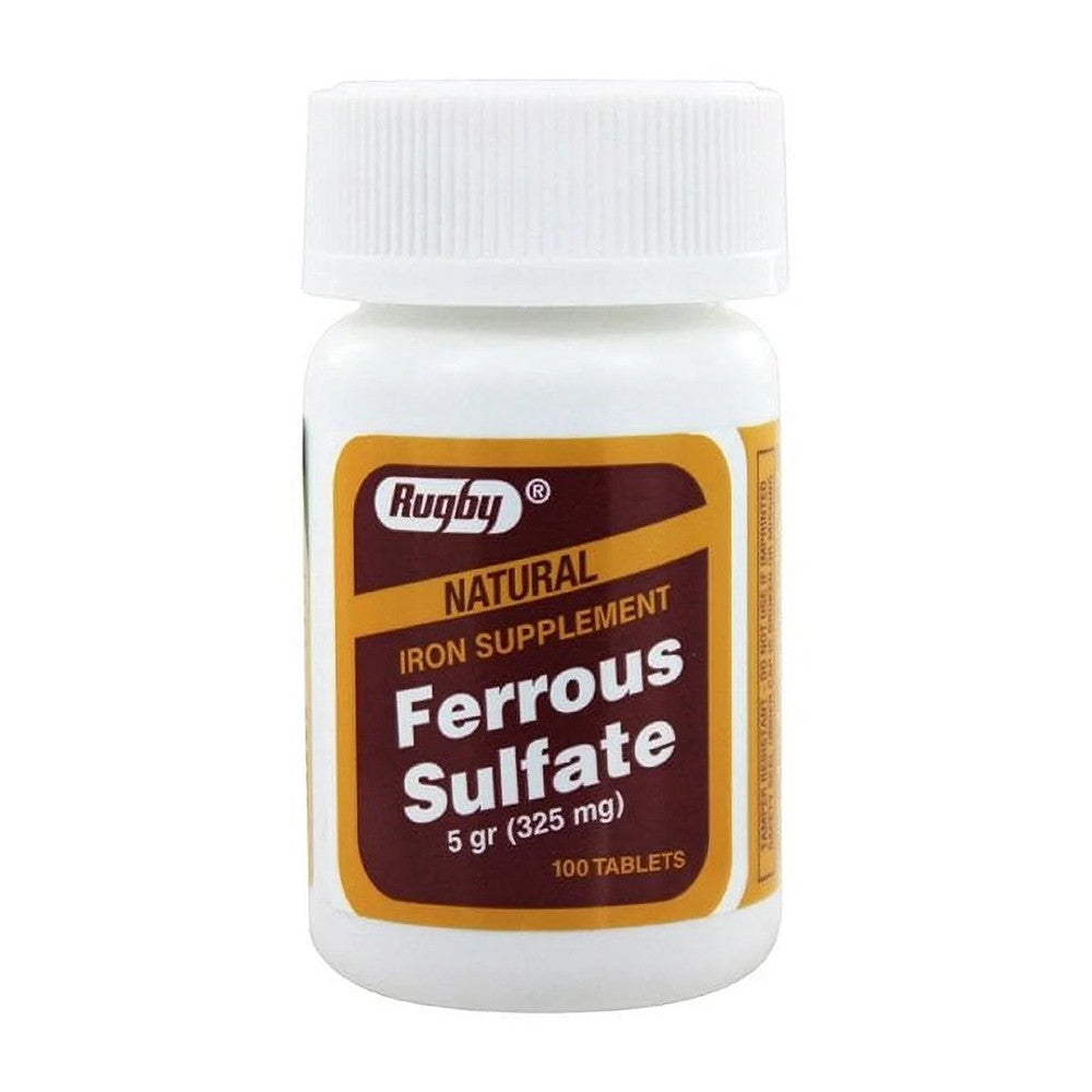 Rugby Ferrous Sulfate 325 Mg Iron Supplement Tablets, 100 Ea