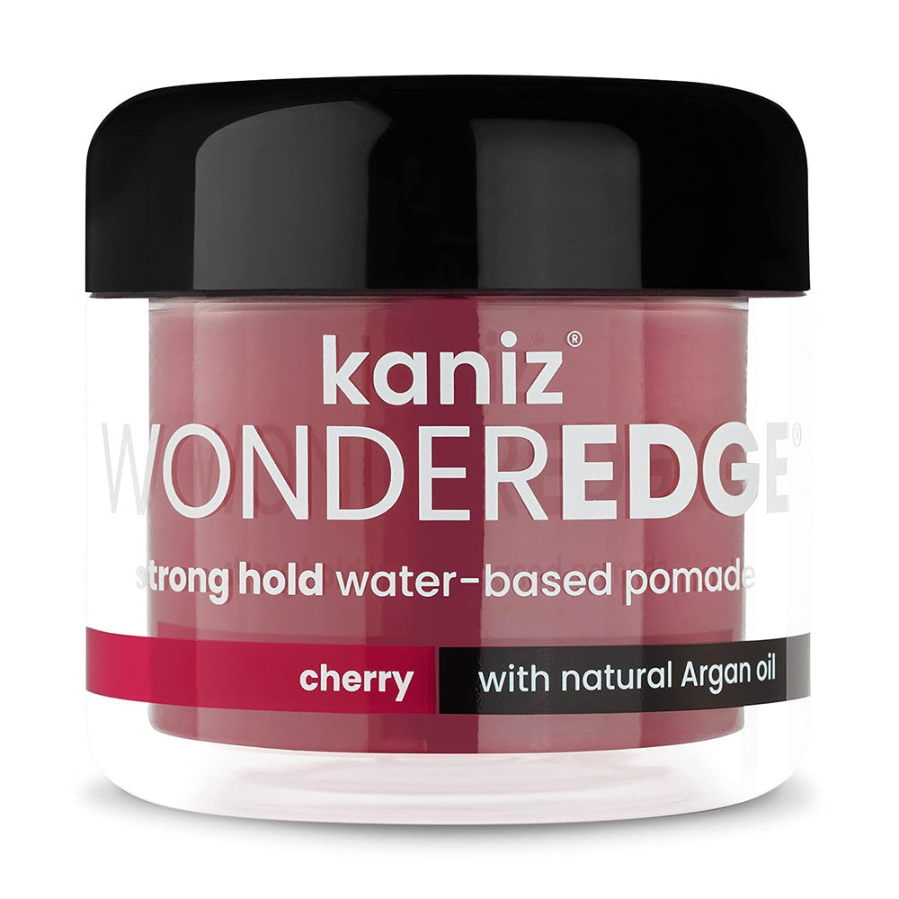 Kaniz Wonder Edge Strong Hold Water Based Pomade with Argan Oil, Cherry, 4 Oz