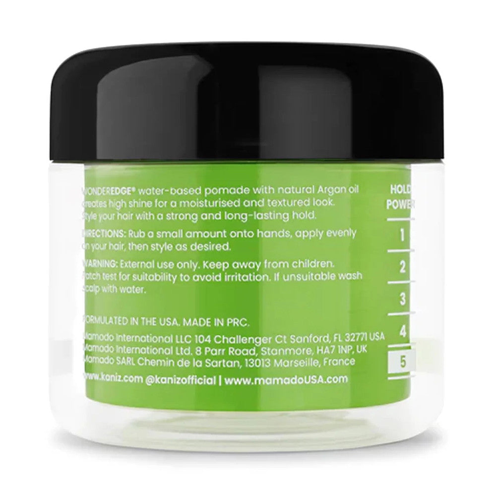 Kaniz Wonder Edge Strong Hold Water Based Pomade with Argan Oil, Citrus, 4 Oz