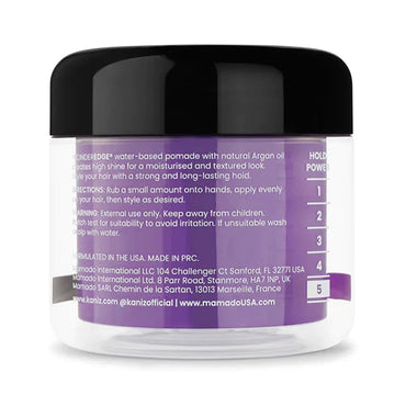 Kaniz Wonder Edge Strong Hold Water Based Pomade with Argan Oil, Grape, 4 Oz