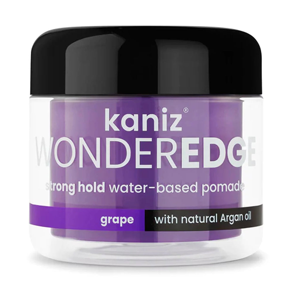 Kaniz Wonder Edge Strong Hold Water Based Pomade with Argan Oil, Grape, 4 Oz