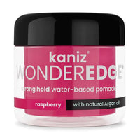 Kaniz Wonder Edge Strong Hold Water Based Pomade with Argan Oil, Raspberry, 4 Oz