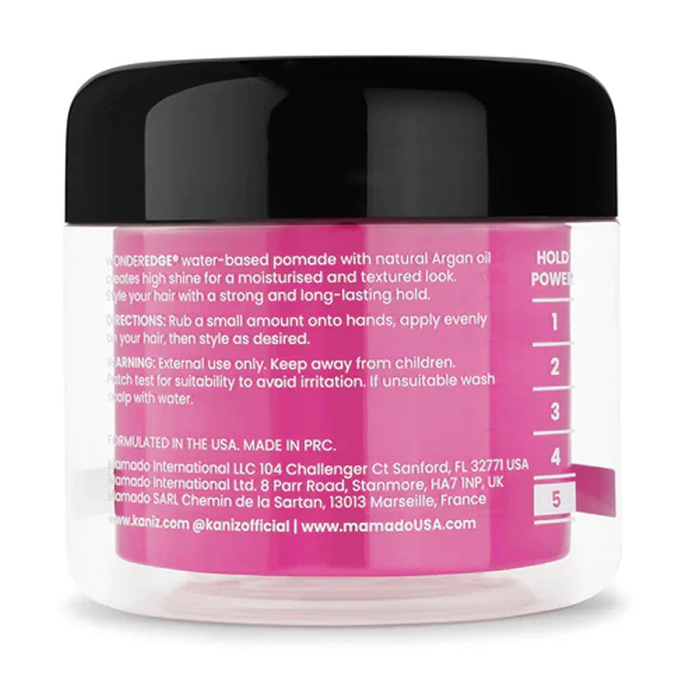 Kaniz Wonder Edge Strong Hold Water Based Pomade with Argan Oil, Lemon Berry, 4 Oz