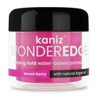 Kaniz Wonder Edge Strong Hold Water Based Pomade with Argan Oil, Lemon Berry, 4 Oz