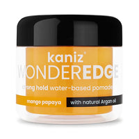 Kaniz Wonder Edge Strong Hold Water Based Pomade with Argan Oil, Mango Papaya, 4 Oz
