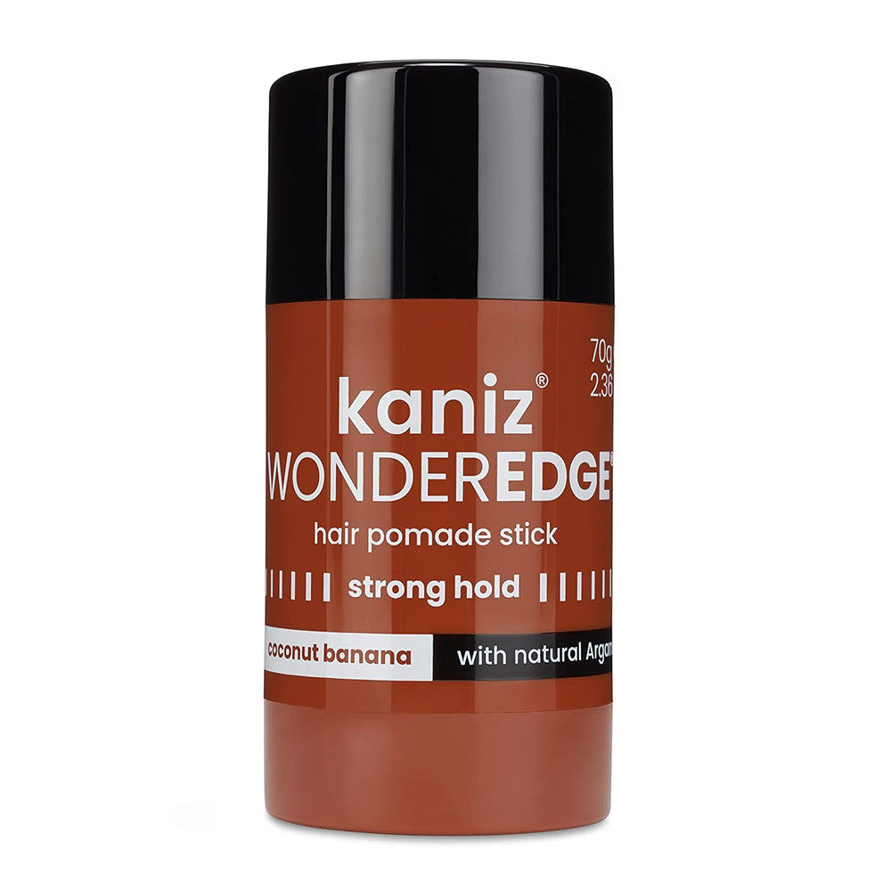 Kaniz Wonder Edge Strong Hold Hair Pomade Stick with Argan Oil, Coconut Banana, 2.36 Oz