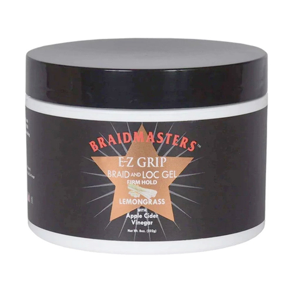 Braidmasters E-Z Grip Braid and Loc Gel Firm Hold Lemongrass with Apple Cider Vinegar, 8 Oz