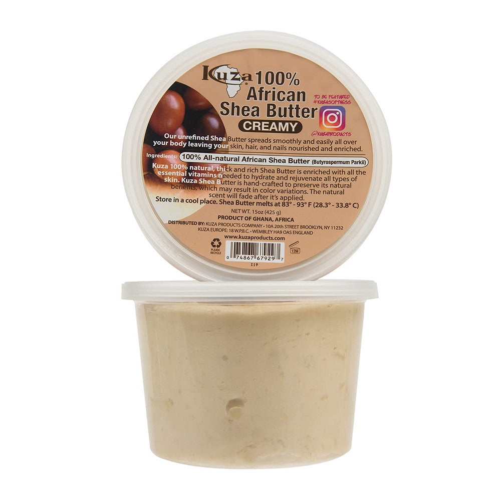 Kuza African Shea Butter White Creamy for Skin, 15 Oz
