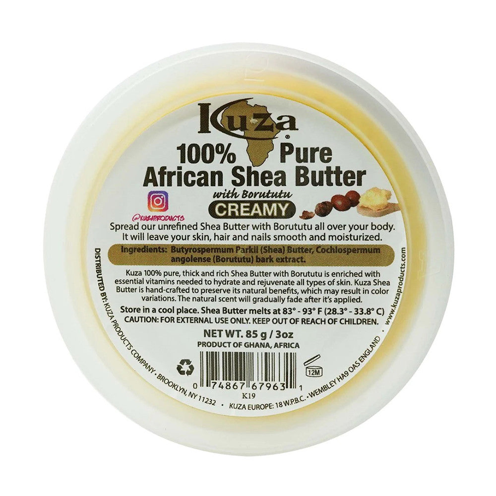 Kuza African Shea Butter with Borututu, Yellow Creamy, 3 Oz