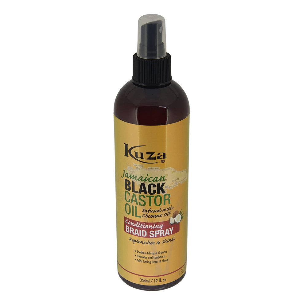 Kuza Jamaican Black Castor Oil Conditioning Braid Spray, 12 Oz