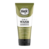 Magic Grooming Beard 3 in 1 Beard, face and Hair Wash with Cocoa and Shea Butter, 6.8 Oz