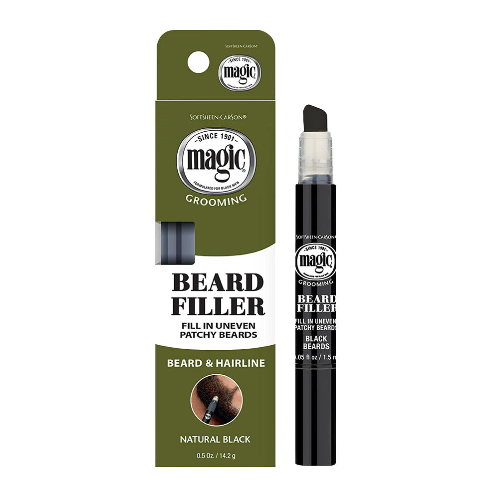 Magic Grooming Beard Filler, Fill Patchy Beard, Natural Black, 0.5 Oz