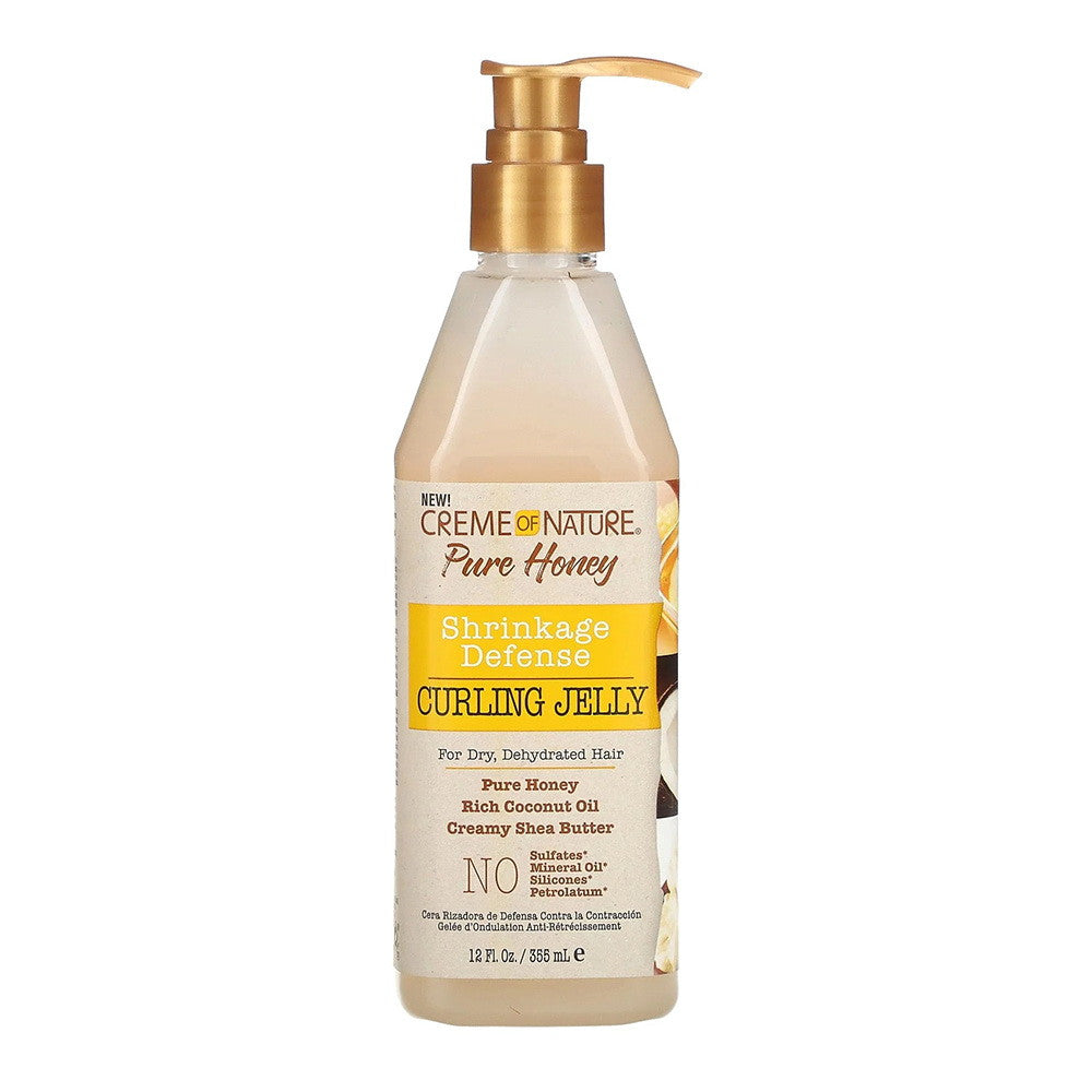 Creme of Nature Pure Honey Curl Shrinkage Defense Curling Jelly, 12 Oz