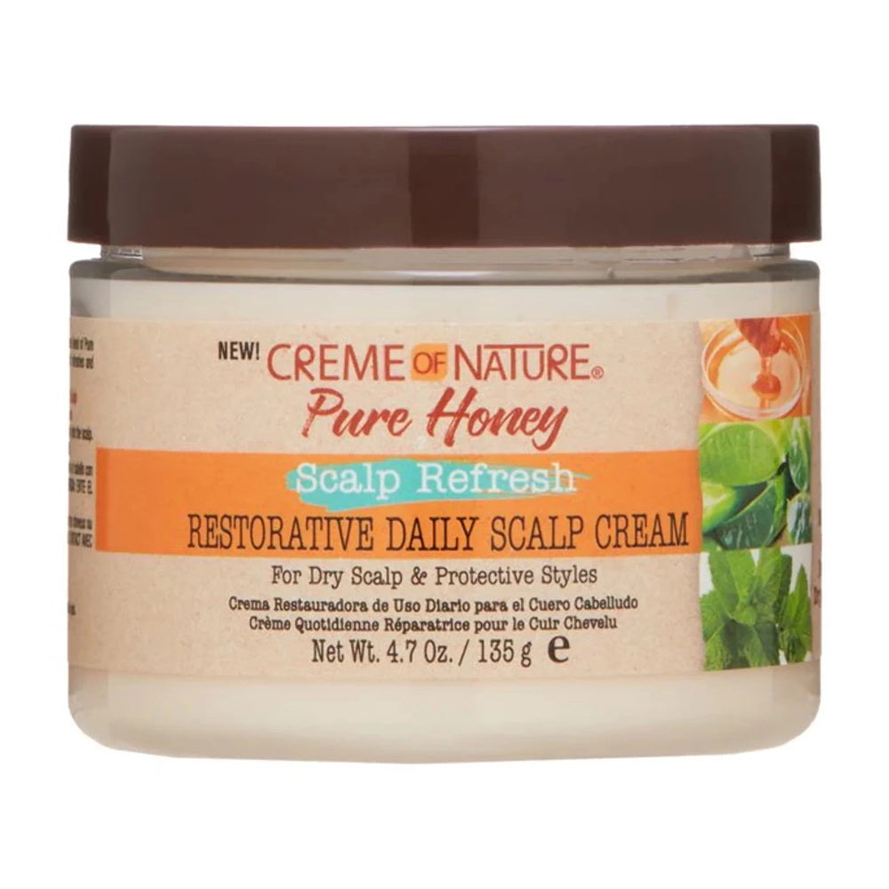 Creme of Nature Pure Honey Scalp Refresh Restorative Daily Scalp Cream, 4.7 Oz