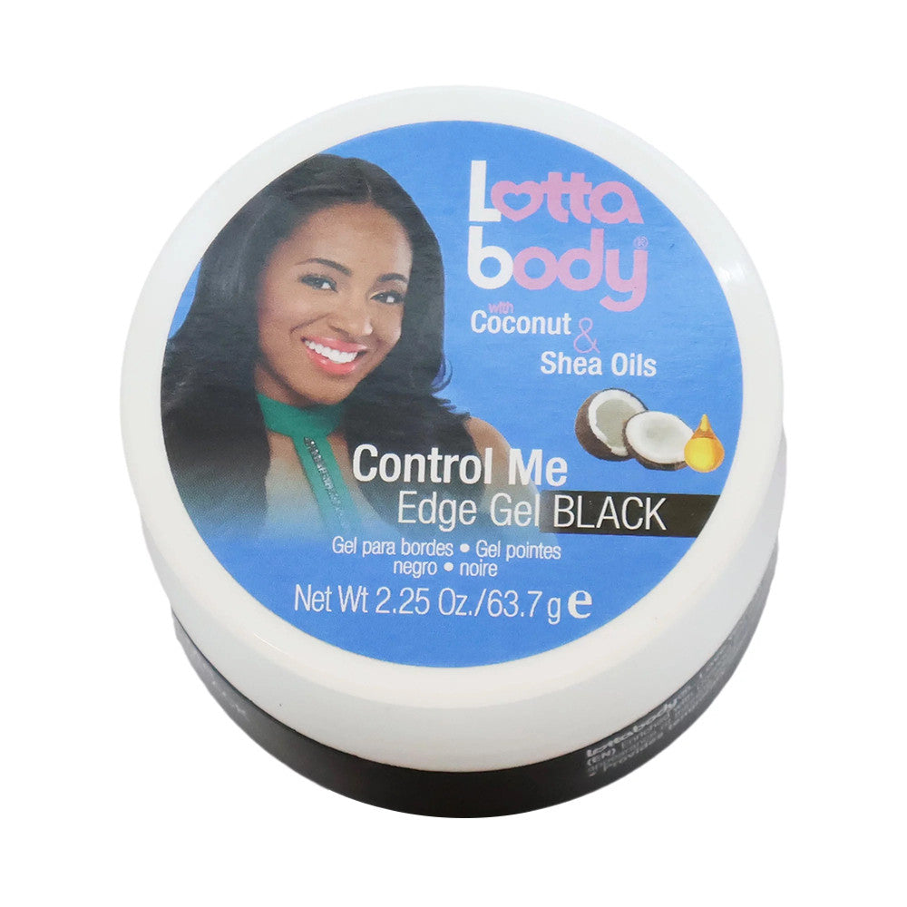 Lottabody Control Me 24 Hour Edge Gel Black with Coconut and Shea Oils, 2.25 Oz
