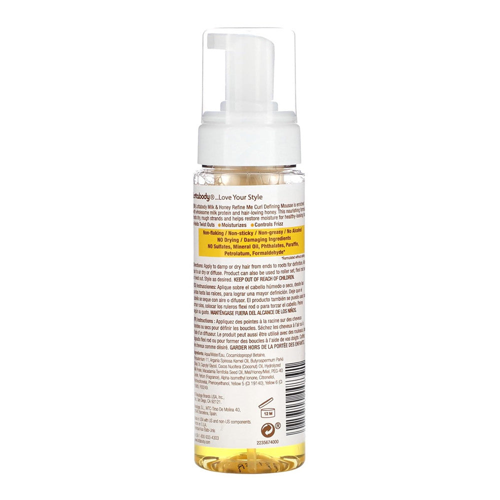 Lottabody Refine Me Curl Defining Mousse with Milk and Honey, 7 Oz